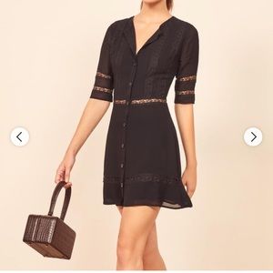 Reformation Sonnet dress black size 8